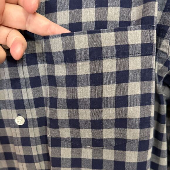 Old Navy Blue & Gray Plaid Button Down Shirt Size L - Picture 8 of 11